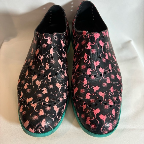 BIION Sz 11 Slip On Golf Shoes Flamingo Pattern Wing Tip Perforation Anti-Slip - Picture 2 of 9
